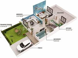 3D House Plans Affiche