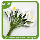 DIY white lily flower bouquet 아이콘