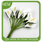 DIY white lily flower bouquet simgesi