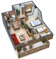 Planos simples da casa 3D imagem de tela 3