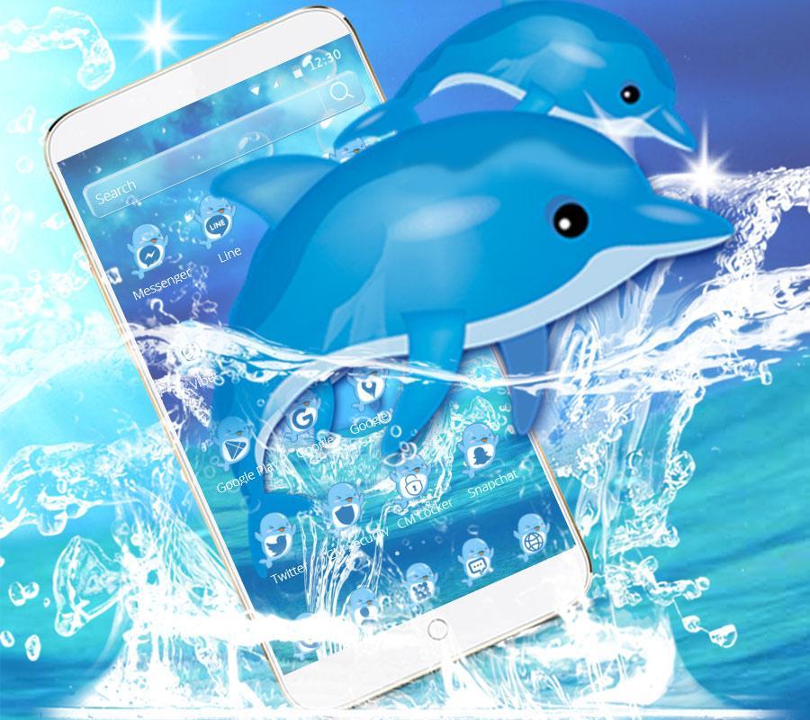Android 用の かわいいイルカのテーマ Cute Dolphin Apk をダウンロード