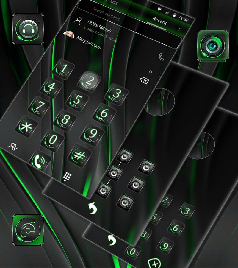 Android 用の クールな黒の緑のテーマ Cool Black Green Apk をダウンロード