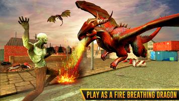 Zombie VS Dragon Hero 2018 - World War Survival 3D Cartaz