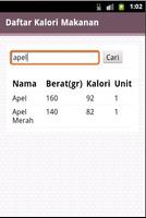 Daftar Kalori Makanan スクリーンショット 1
