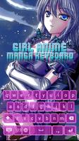 Girl Anime Manga Keyboard الملصق