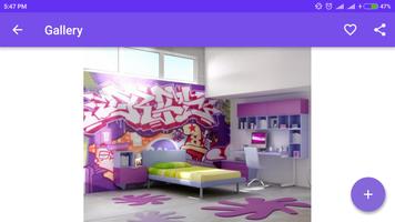किशोर भित्तिचित्र बेडरूम डिजाइन स्क्रीनशॉट 2