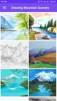 Easy Drawing Mountain Scenery Affiche