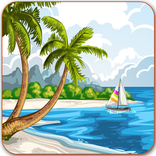 绘制海海滩的风景