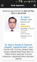 Dr Uday A. Ranade Appointments screenshot 2