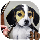 How To Draw 3D - Dog icône