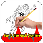 How to draw female superhero آئیکن