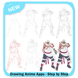 Drawing Anime Apps - Step by Step icône