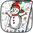 Doodle Snowman Sketch Art Theme
