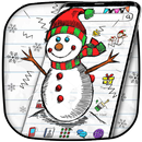Doodle Snowman Sketch Art Theme APK