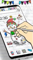 Doodle Snowman Sketch Art Theme screenshot 1