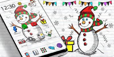 Doodle Snowman Sketch Art Theme screenshot 3
