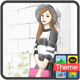 피피노트(스트라이프) 카카오톡 테마 ícone