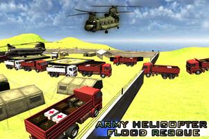 Army Helicopter Flood Rescue Plakat