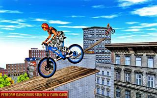 Rooftop Bicycle Stunts Rider Free Games Affiche
