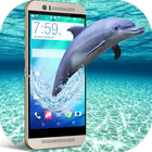 Dolphin in Phone screen fun Joke with your friends ikon