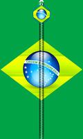 Brazil Flag Zipper UnLock plakat