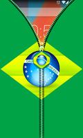 Brazil Flag Zipper UnLock capture d'écran 2