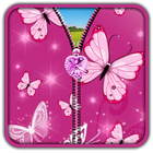 Pink Butterfly Zipper UnLock icône