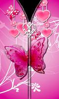 Pink Butterfly Zipper UnLock capture d'écran 3