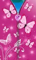 Pink Butterfly Zipper UnLock capture d'écran 1