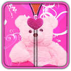 Pink Teddy Bear Zipper UnLock icône