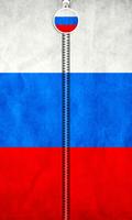 Russia Flag Zipper UnLock Affiche