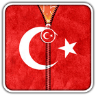 Turkey Flag Zipper UnLock Zeichen