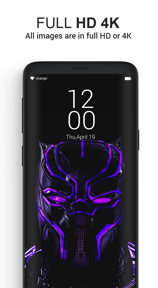 Download Wallpapers Of Black Panther Purple Dark Background Minimal Neon Hd 5k Creative Graphics Black Panther Hd Wallpaper Neon Wallpaper Black Panther