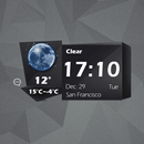 Black Weather & Clock widget APK