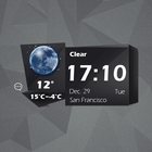 Black Weather & Clock widget أيقونة