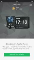 Black Weather & Clock widget الملصق