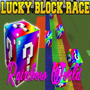 Rainbow World Lucky Block Race Map for MCPE APK