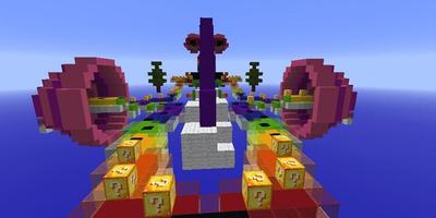 Rainbow World Lucky Block Race Map for MCPE poster