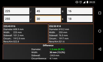 Tyre Size Calculator اسکرین شاٹ 3