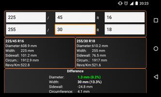 Tyre Size Calculator imagem de tela 3