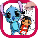How to draw Lilo and Stitch