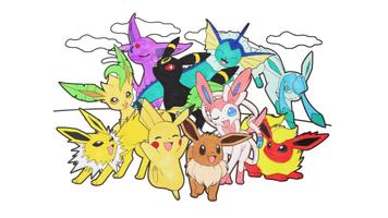 Eevee Evolution Coloring book Affiche