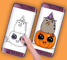 how to draw cute pusheen cat toy Ekran Görüntüsü 2