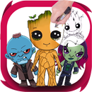 APK how to draw cute guardians of galaxy