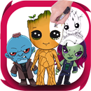 how to draw cute guardians of galaxy APK