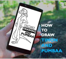how to draw timon and pumbaa Affiche