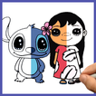 How to draw Lilo and Stitch