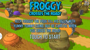 Frog Cross The Crossy Road Affiche