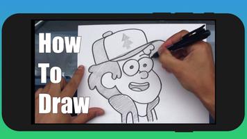 how to draw gravity falls step by step Affiche
