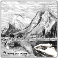 Drawing a scenery Affiche